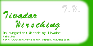 tivadar wirsching business card